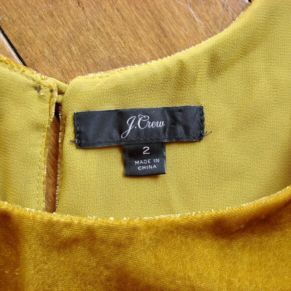 J. Crew Velvet Sleeveless Tank Top Boxy Mustard Yellow Gold Size 2 Small - Picture 6 of 14